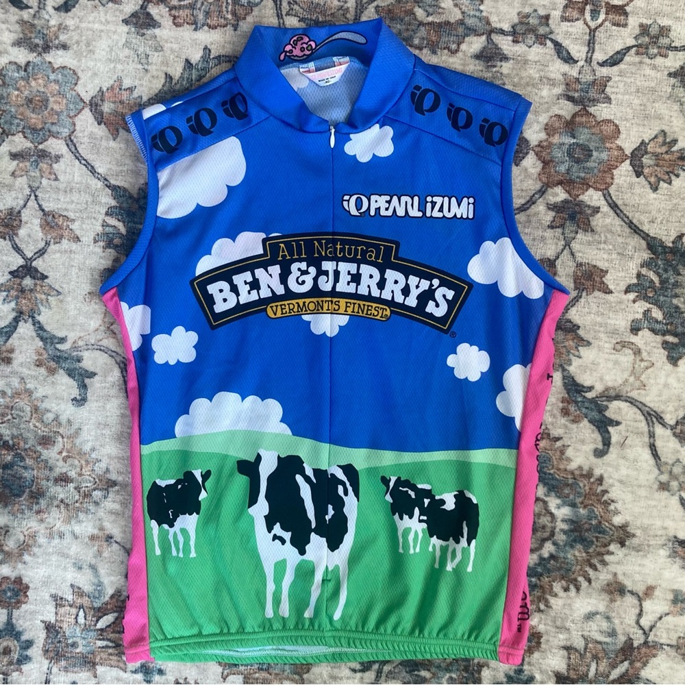Vintage Pearl Izumi Men's medium Bicycling Cycling Jersey Vest Ben & Jerrys